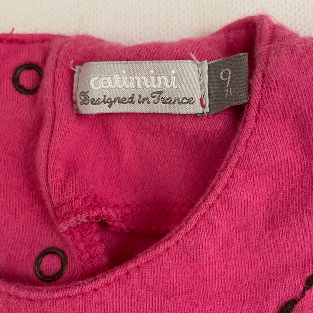 Catimini Fuchsia Top with embroidery designed in France 9m - Picture 2 of 7